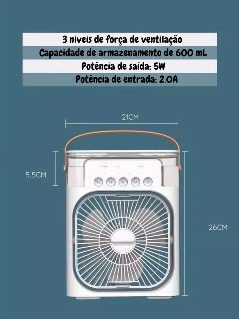 Climatizador 3 em 1: Frescor Instantâneo e Silencioso!