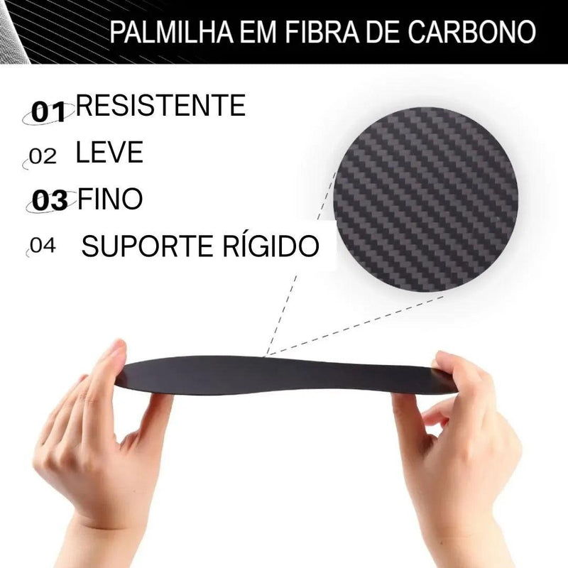 Par de Palmilhas de Fibra de Carbono + BRINDE 🎁 (Palmilhas de Absorção de Impacto)