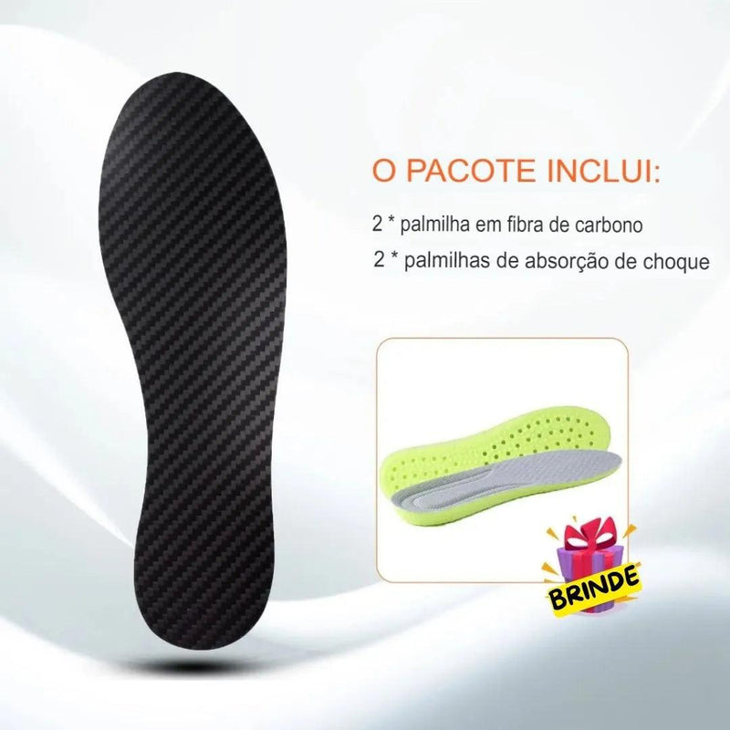 Par de Palmilhas de Fibra de Carbono + BRINDE 🎁 (Palmilhas de Absorção de Impacto)