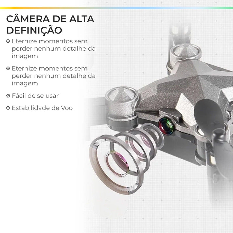 Mini Drone Modern Lar™ com Câmera HD e Controle Inteligente / Perfeito para Iniciantes e Profissionais!