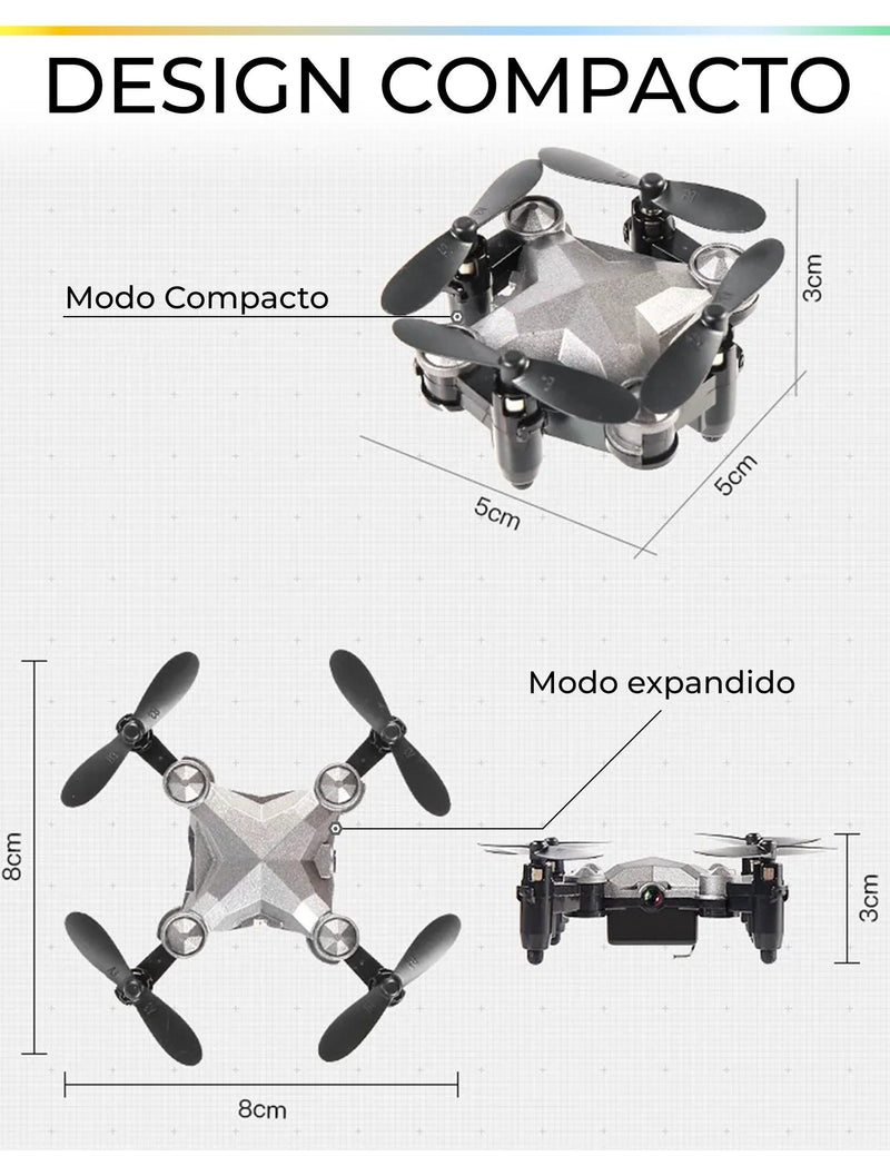 Mini Drone Modern Lar™ com Câmera HD e Controle Inteligente / Perfeito para Iniciantes e Profissionais!