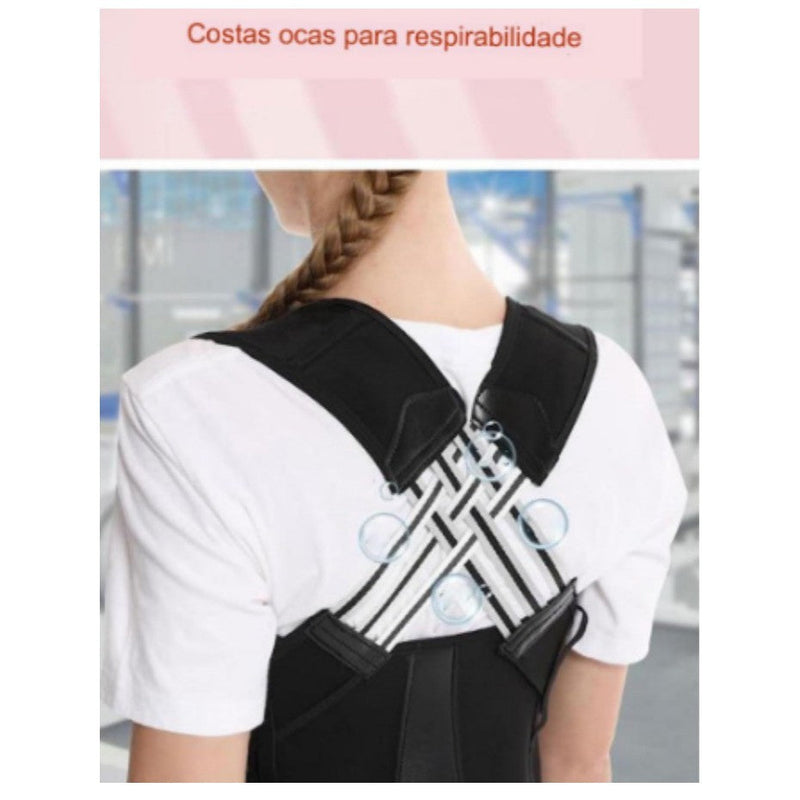 Corretor postural para colunas retas com velcro